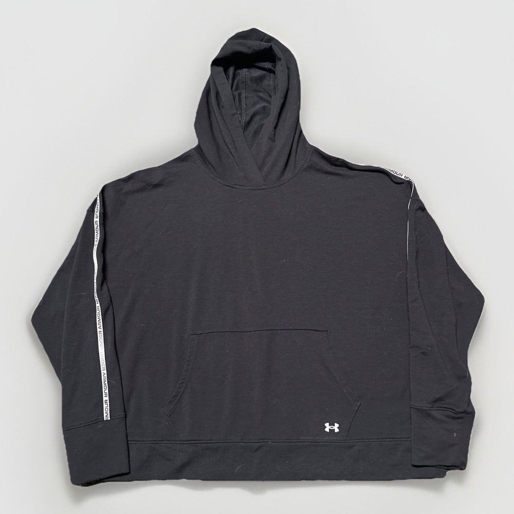 Under Armour Hooded Mens 2XL Black Hooded Running Hiking Outdoors